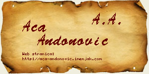 Aca Andonović vizit kartica